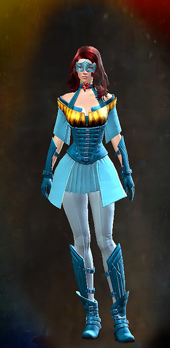Guild Wars 2 Human Female Outfit - Dyed Blue & Gold - Gwen's