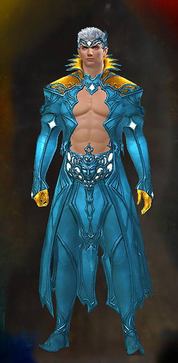 Guild Wars 2 Human Male Outfit - Dyed Blue & Gold - Daydreamer's