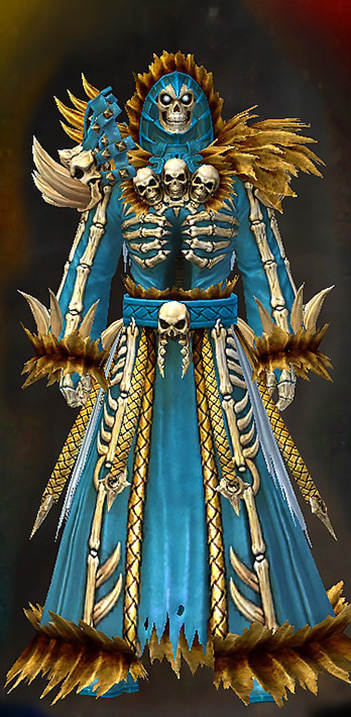 Guild Wars 2 Human Male Outfit - Dyed Blue & Gold - Witch's