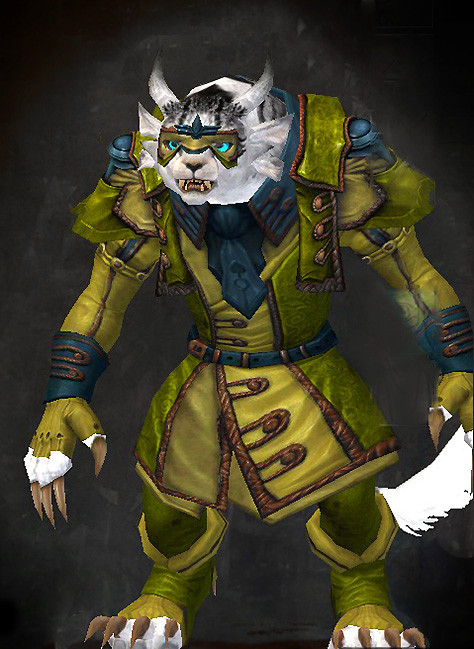 Guild Wars 2 Charr Light Female Armor Set - Dyed Green & Blue - Magician