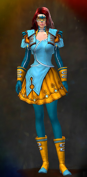 Female - Magician Guild Wars 2 Human Light Female Armor Set - Dyed Blue & Gold - Magician