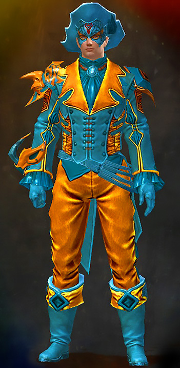 Male Cultural Tier 2 - Aristocrat's Guild Wars 2 Human Light Male Cultural Armor Set - Dyed Blue & Gold - Aristocrat's