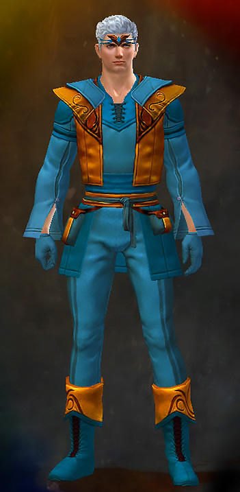 Male - Country Guild Wars 2 Human Light Male Armor Set - Dyed Blue & Gold - Country