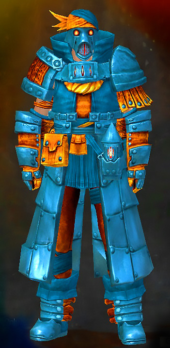 Male Dungeon Sorrow's Embrace - Forgeman Guild Wars 2 Human Medium Male Dungeon Armor Set - Dyed Blue & Gold - Forgeman