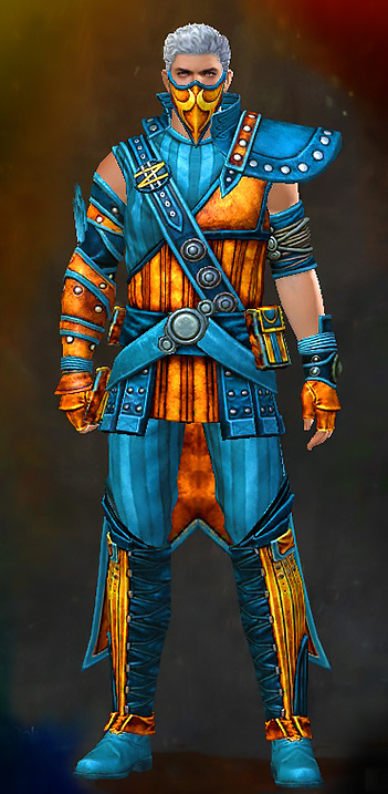 Male Hall of Monuments - Heritage Guild Wars 2 Human Medium Male Hall of Monuments Armor Set - Dyed Blue & Gold - Heritage
