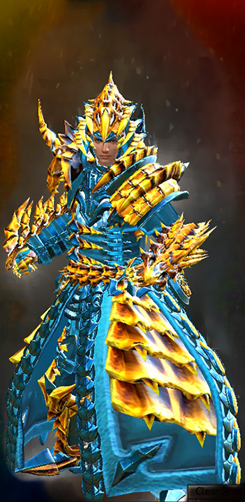 Male Crafted - Perfected Envoy - Wielded Guild Wars 2 Human Medium Male Crafted Armor Set - Dyed Green & Blue - Perfected Envoy - Wielded