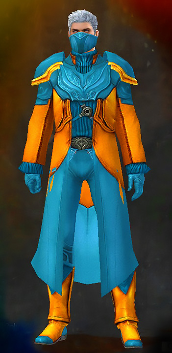 Male - Swindler Guild Wars 2 Human Medium Male Armor Set - Dyed Blue & Gold - Swindler