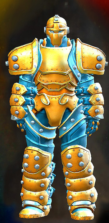 Male - Ironclad Guild Wars 2 Human Male Outfit - Dyed Blue & Gold - Ironclad