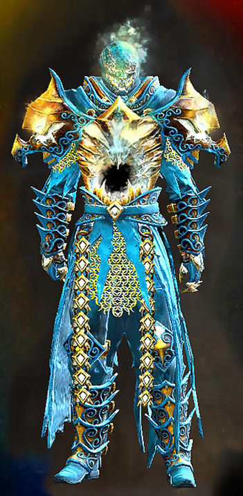 Male - Lunatic Guard Guild Wars 2 Human Male Outfit - Dyed Blue & Gold - Lunatic Guard